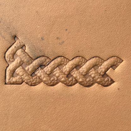 Celtic Knot leather stamp LT389 — pattern imprint on veg-tan leather