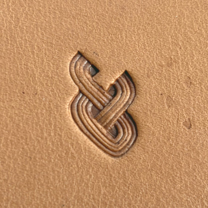 Celtic Knot leather stamp LT399 — pattern imprint on veg-tan leather