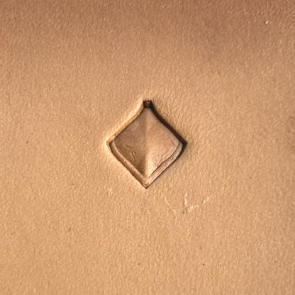 Geometric leather stamp LT402 — pattern imprint on veg-tan leather