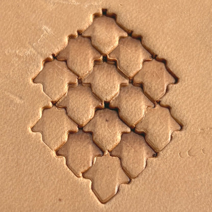 Moroccan Tiles leather stamp LT403 — pattern imprint on veg-tan leather