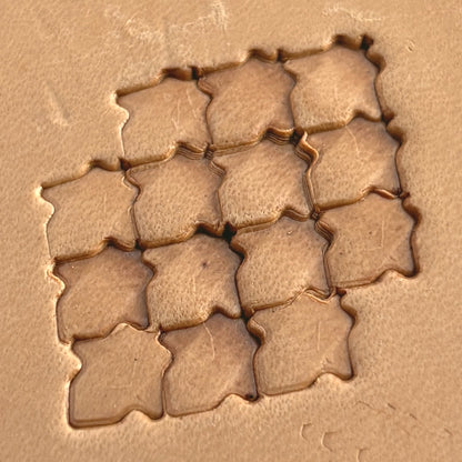 Moroccan Tiles leather stamp LT403 — pattern imprint on veg-tan leather