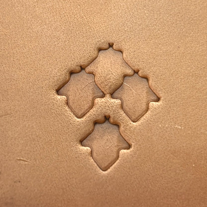Moroccan Tiles leather stamp LT403 — single impression on veg-tan leather