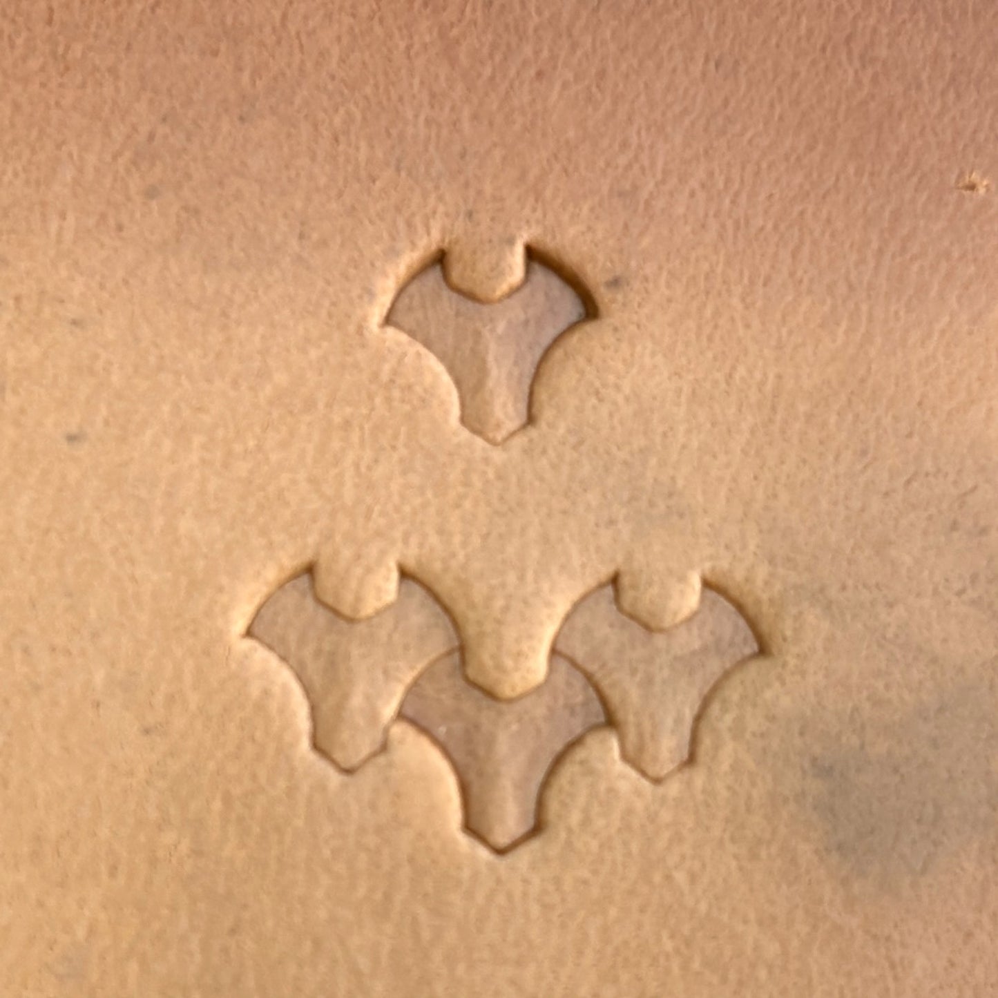 Geometric leather stamp LT406 — pattern imprint on veg-tan leather