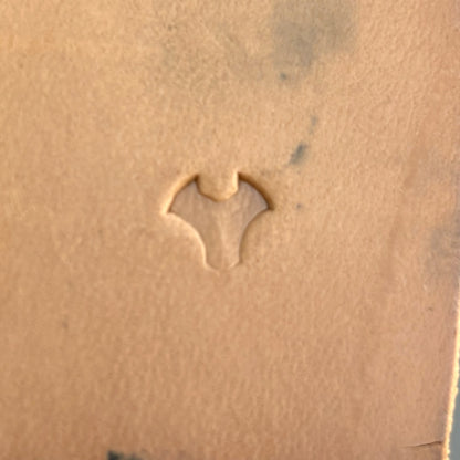 Geometric leather stamp LT406 — single impression on veg-tan leather