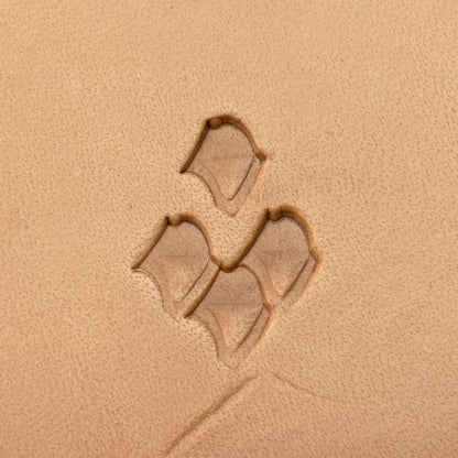 Fan Scallop leather stamp LT407 — pattern imprint on veg-tan leather