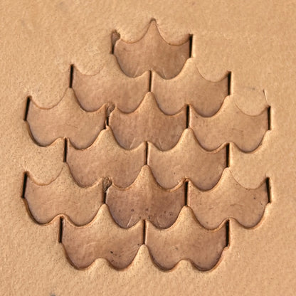 Geometric leather stamp LT408 — pattern imprint on veg-tan leather