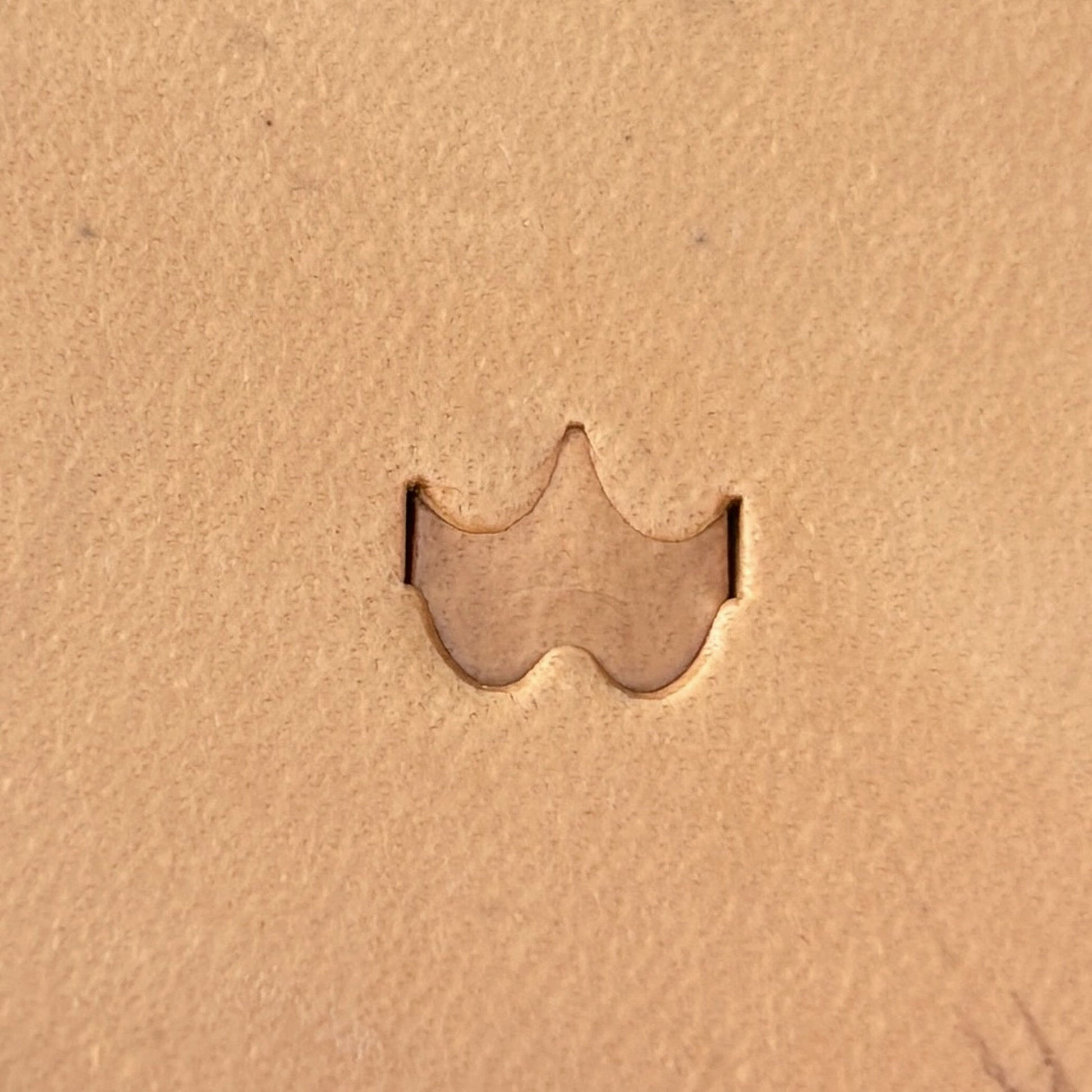 Geometric leather stamp LT408 — pattern imprint on veg-tan leather