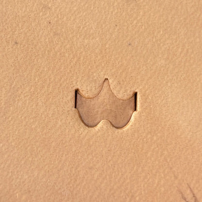 Geometric leather stamp LT408 — pattern imprint on veg-tan leather