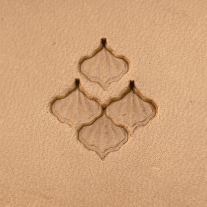 Cluster Leaf leather stamp LT409 — pattern imprint on veg-tan leather