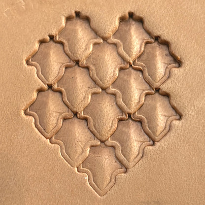 Moroccan Tiles leather stamp LT410 — pattern imprint on veg-tan leather