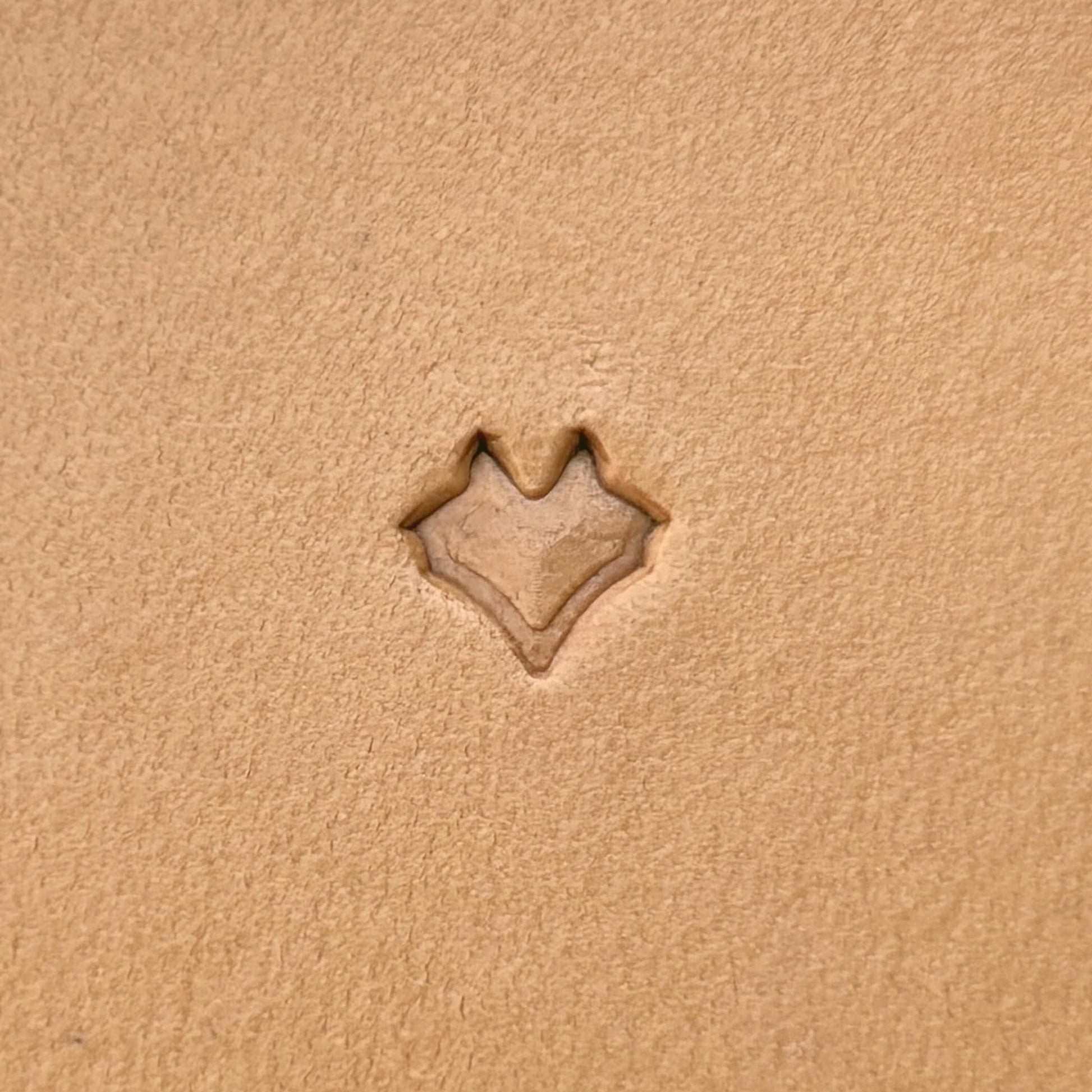 Scallop Scale leather stamp LT412 — pattern imprint on veg-tan leather