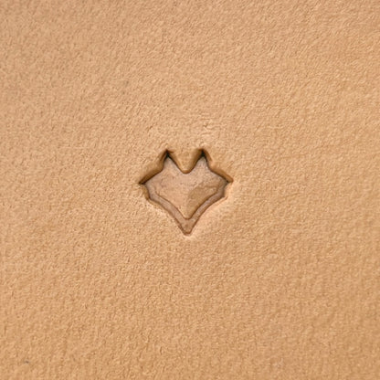 Scallop Scale leather stamp LT412 — pattern imprint on veg-tan leather