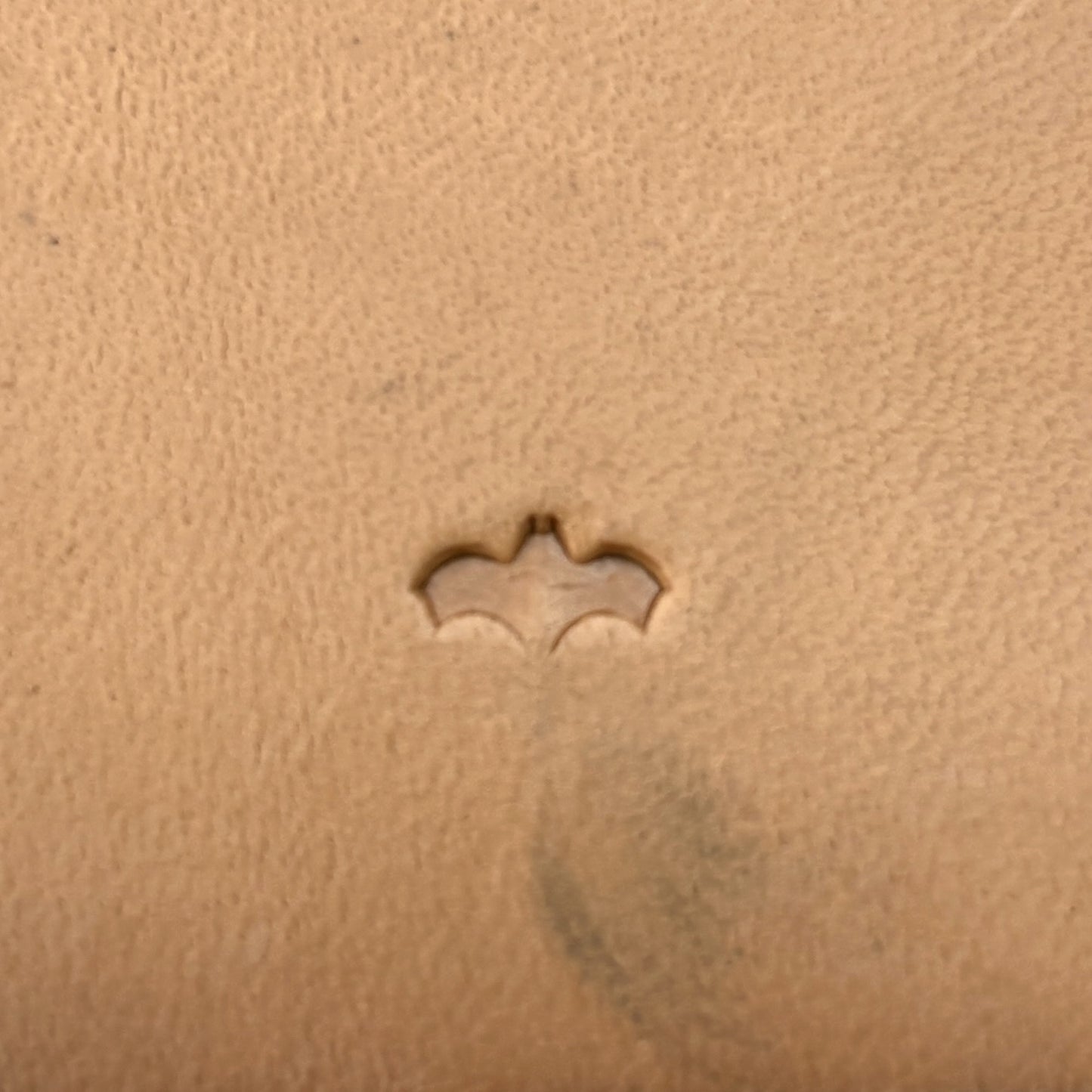 Scale Motif Bat leather stamp LT413 — pattern imprint on veg-tan leather