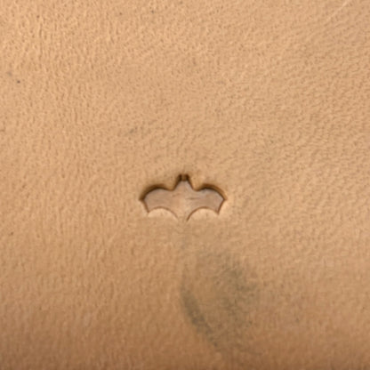 Scale Motif Bat leather stamp LT413 — pattern imprint on veg-tan leather