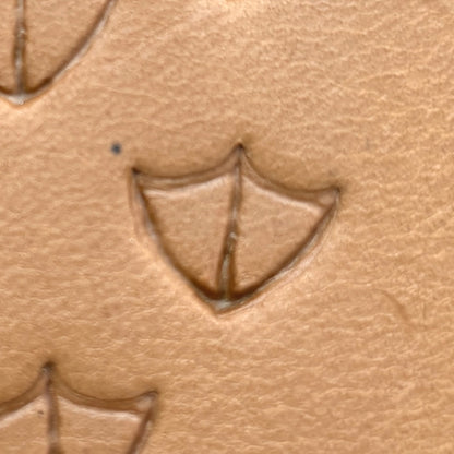 Bird Tracks Footprint leather stamp LT414 — single impression on veg-tan leather