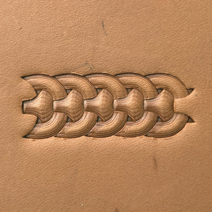 Basket Weave leather stamp LT415 — pattern imprint on veg-tan leather