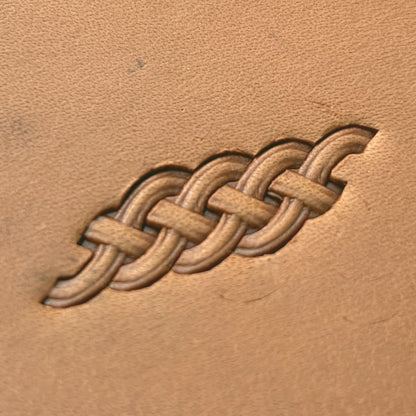 Simple Braid Basket Weave leather stamp LT417 — pattern imprint on veg-tan leather
