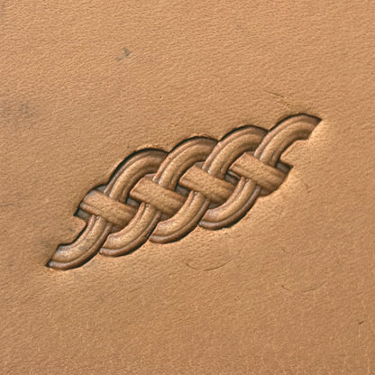 Simple Braid Basket Weave leather stamp LT417 — pattern imprint on veg-tan leather