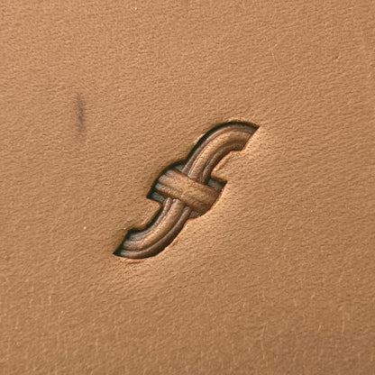 Simple Braid Basket Weave leather stamp LT417 — single impression on veg-tan leather