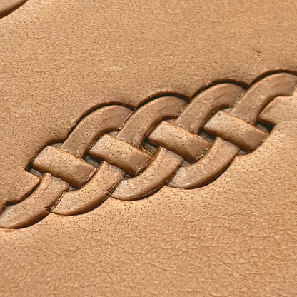 Interlaced Strip Basket Weave leather stamp LT419 — pattern imprint on veg-tan leather