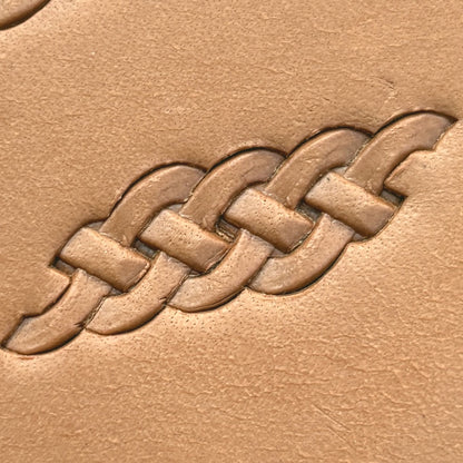 Interlaced Strip Basket Weave leather stamp LT419 — pattern imprint on veg-tan leather