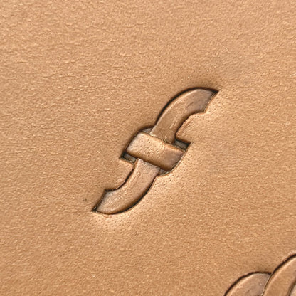 Interlaced Strip Basket Weave leather stamp LT419 — single impression on veg-tan leather