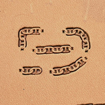 Mariner Chain leather stamp set LT441, each individual piece stamped separately on leather
