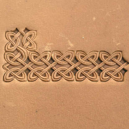 Celtic Knot leather stamp LT500 — pattern imprint on veg-tan leather