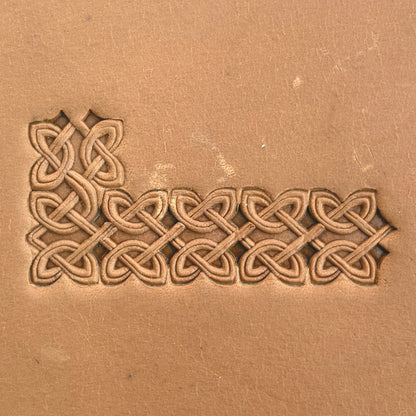 Celtic Knot leather stamp LT500 — pattern imprint on veg-tan leather
