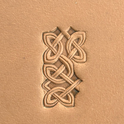 Celtic Knot leather stamp LT500 — single impression on veg-tan leather