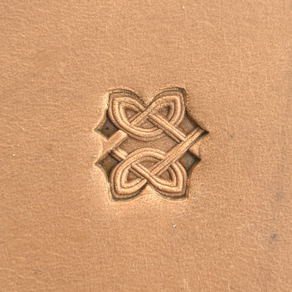 Celtic Knot leather stamp LT501 — pattern imprint on veg-tan leather
