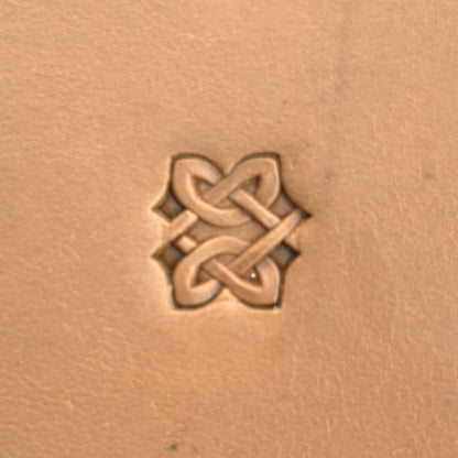 Celtic Knot leather stamp LT502 — pattern imprint on veg-tan leather