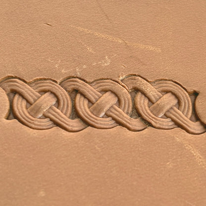 Celtic Knot leather stamp LT503 — pattern imprint on veg-tan leather