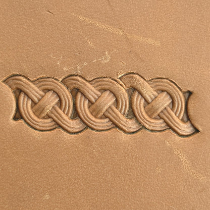 Celtic Knot leather stamp LT503 — pattern imprint on veg-tan leather