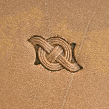 Celtic Knot leather stamp LT503 — single impression on veg-tan leather