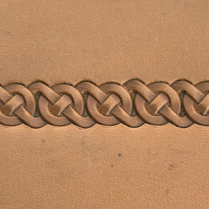 Celtic Knot leather stamp LT504 — pattern imprint on veg-tan leather