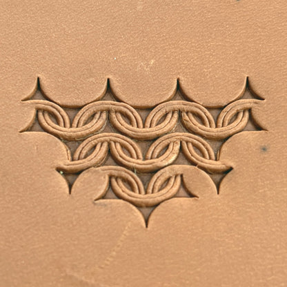 Chain Links Geometric leather stamp LT506 — pattern imprint on veg-tan leather
