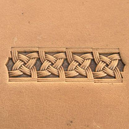 Celtic Weave Basket Weave leather stamp LT510 — pattern imprint on veg-tan leather