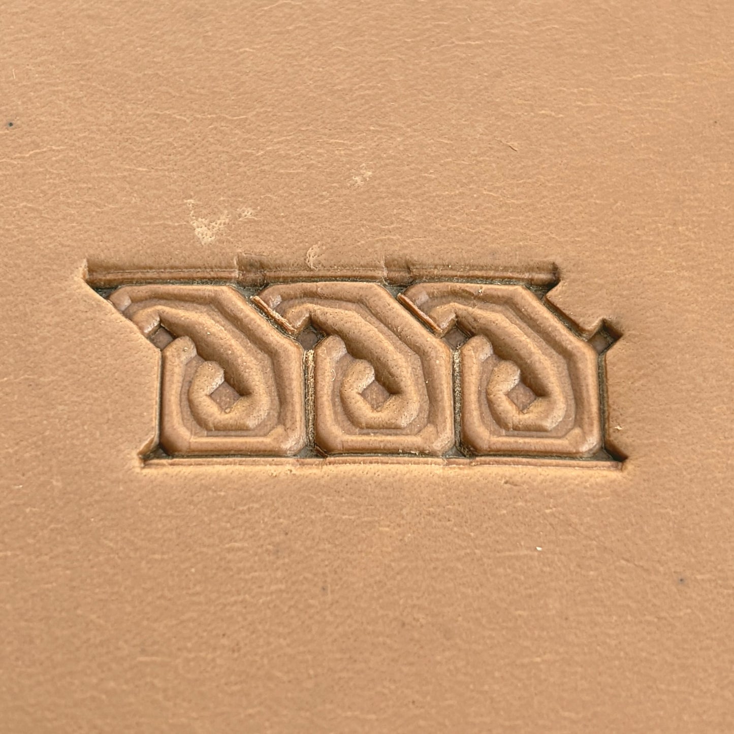 Knot Border Geometric leather stamp LT511 — pattern imprint on veg-tan leather