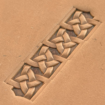 Celtic Knot Geometric leather stamp LT512 — pattern imprint on veg-tan leather