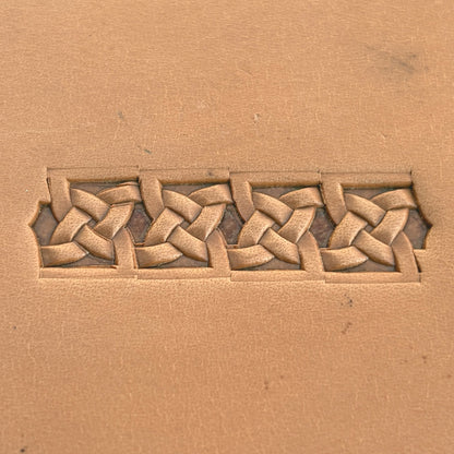 Celtic Knot Geometric leather stamp LT512 — pattern imprint on veg-tan leather