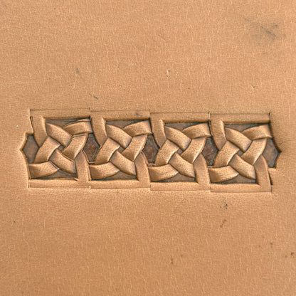 Celtic Knot Geometric leather stamp LT512 — pattern imprint on veg-tan leather