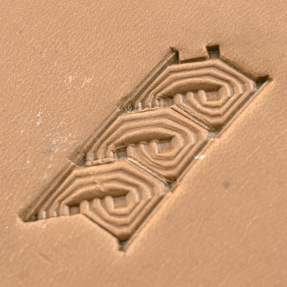 Maze Lines Geometric leather stamp LT513 — pattern imprint on veg-tan leather
