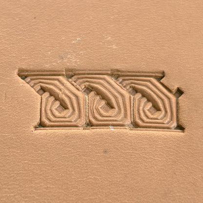 Maze Lines Geometric leather stamp LT513 — pattern imprint on veg-tan leather