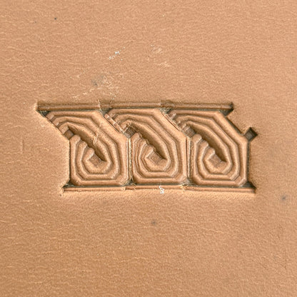 Maze Lines Geometric leather stamp LT513 — pattern imprint on veg-tan leather