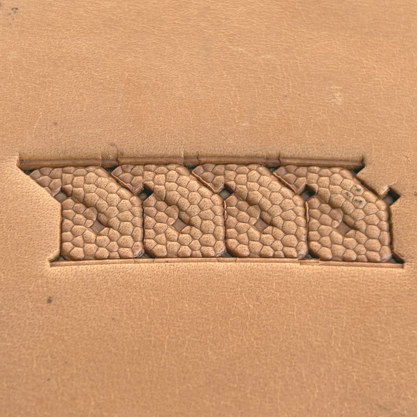Honeycomb Fill Geometric leather stamp LT514 — pattern imprint on veg-tan leather