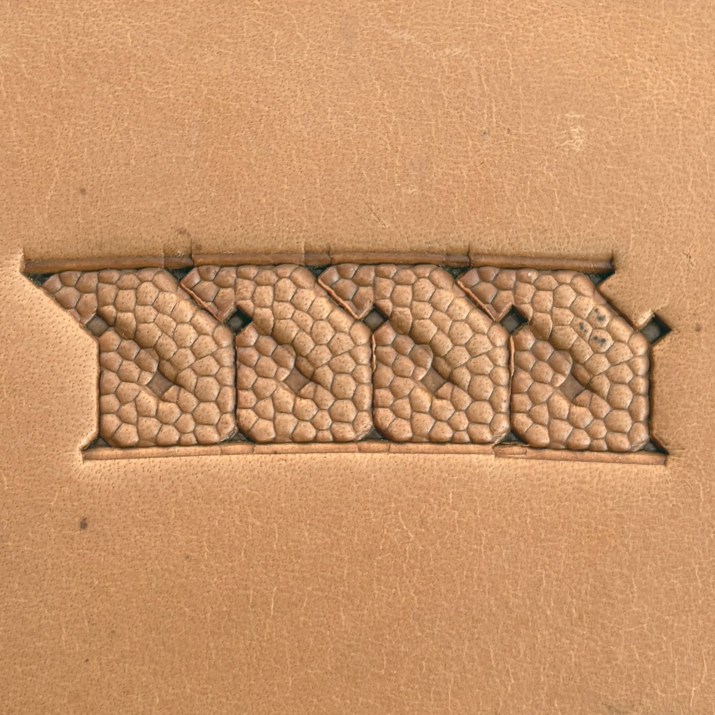 Honeycomb Fill Geometric leather stamp LT514 — pattern imprint on veg-tan leather