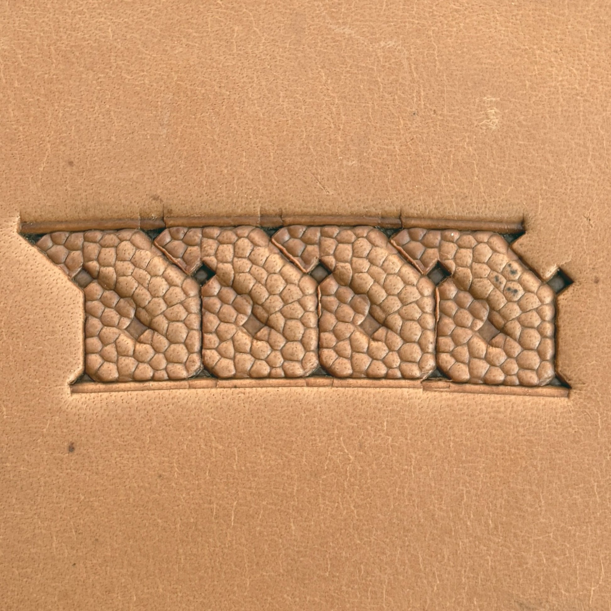 Honeycomb Fill Geometric leather stamp LT514 — pattern imprint on veg-tan leather