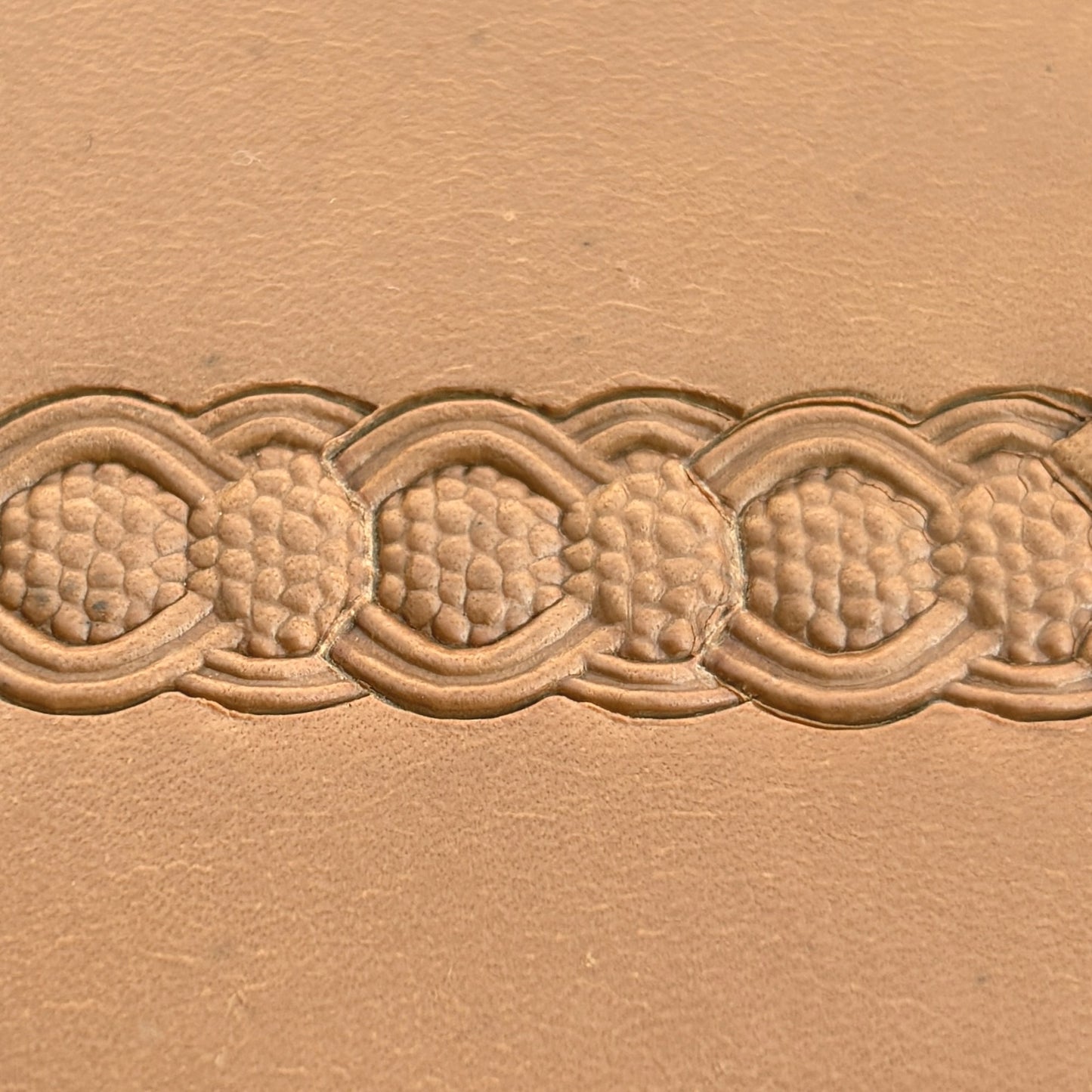 Celtic Texture Basket Weave leather stamp LT524 — pattern imprint on veg-tan leather