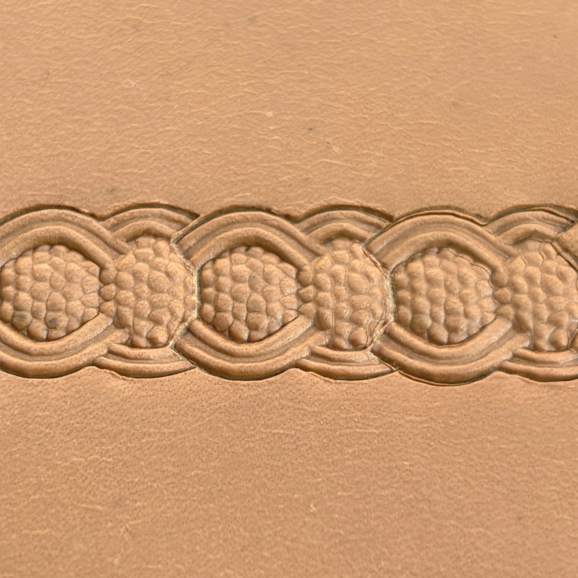 Celtic Texture Basket Weave leather stamp LT524 — pattern imprint on veg-tan leather